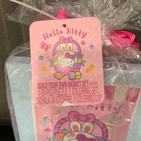New Hello Kitty Pastel Pink & Blue Build Your Own Gift Basket 5 Piece Set - Picture 7 of 11